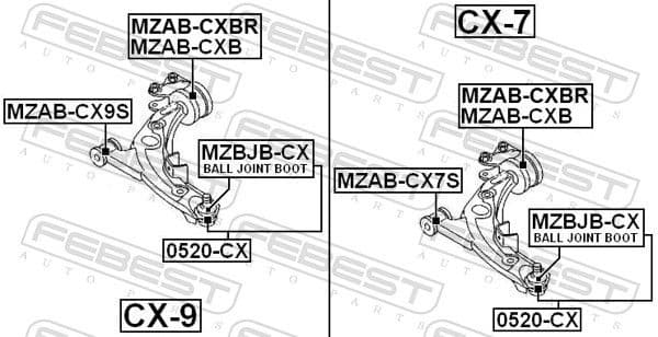 Mounting, control/trailing arm MZAB-CXBR - image 2