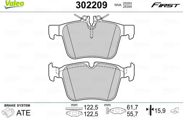 Brake Pad Set, disc brake ESSENTIAL 302209