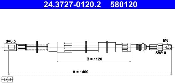 Cable Pull, parking brake 24.3727-0120.2