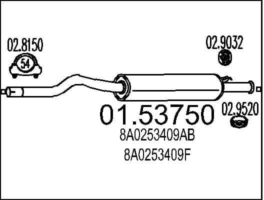 Centre Muffler 01.53750
