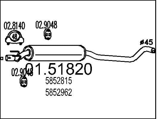 Centre Muffler 01.51820