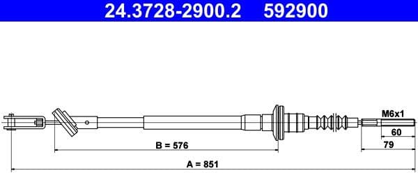 Cable Pull, clutch control 24.3728-2900.2