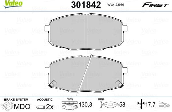 Brake Pad Set, disc brake ESSENTIAL 301842