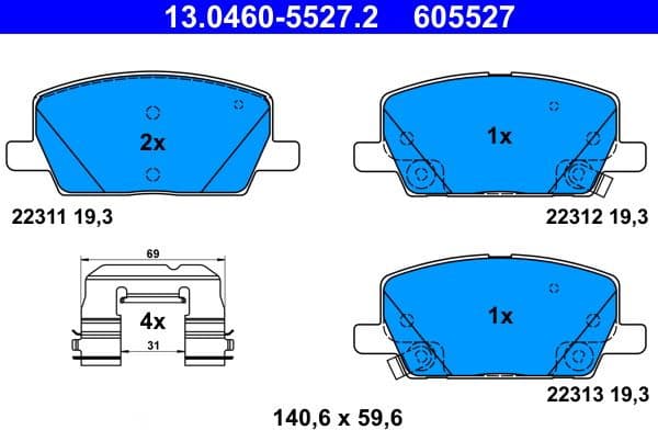 Brake Pad Set, disc brake 13.0460-5527.2