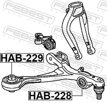 Mounting, control/trailing arm HAB-229 - image 2