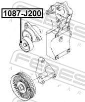 Tensioner Pulley, V-ribbed belt 1087-J200 - image 2