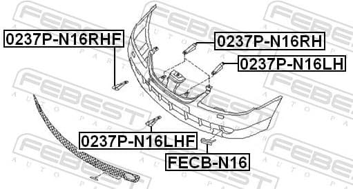 Mounting Bracket, bumper 0237P-N16RH - image 2