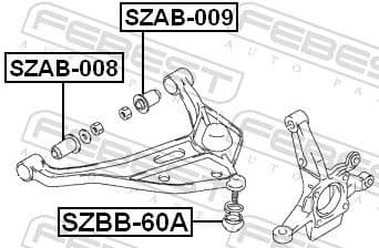 Mounting, control/trailing arm SZAB-008 - image 2