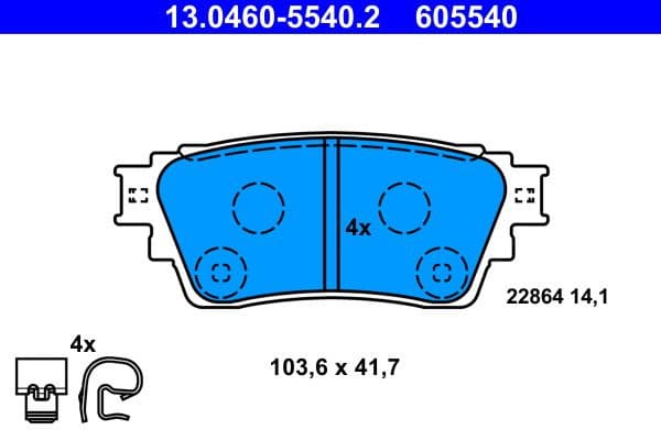 Brake Pad Set, disc brake 13.0460-5540.2