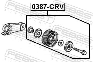 Tensioner Pulley, V-ribbed belt 0387-CRV - image 2