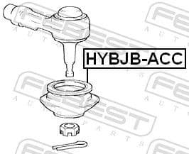 Repair Kit, tie rod end HYBJB-ACC - image 2