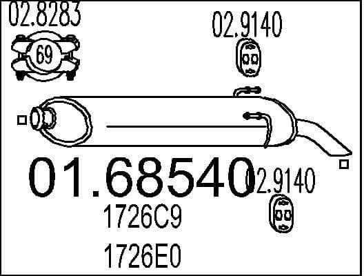 Rear Muffler 01.68540