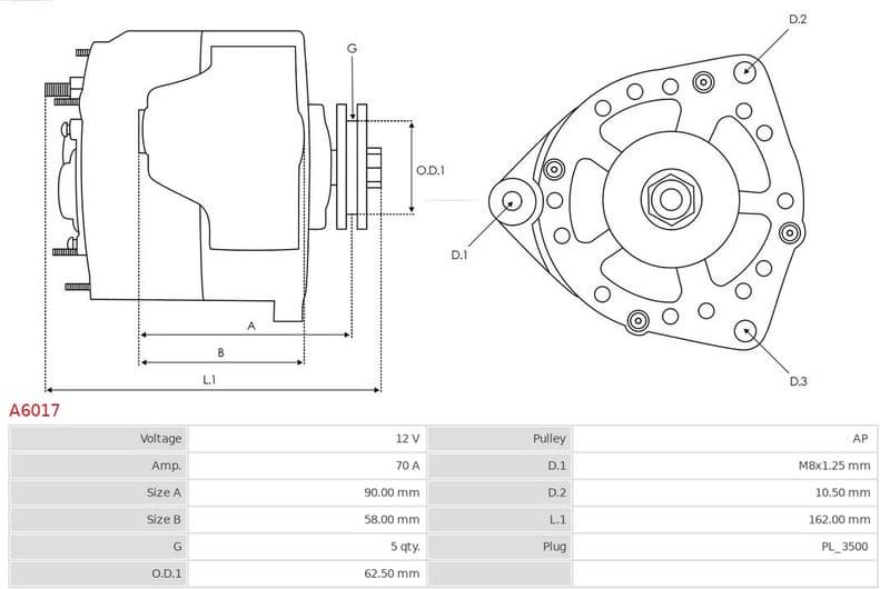 Alternator AS A6017 - image 4