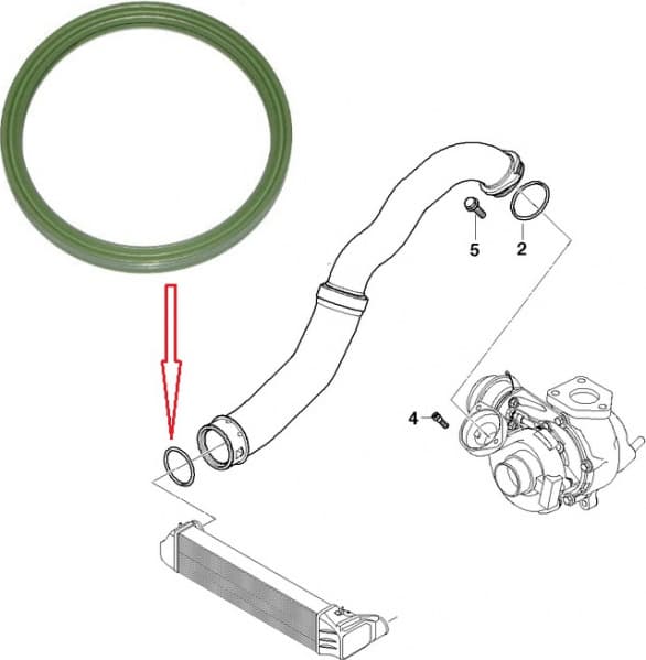 Seal ring, turbocharger, intercooler 4125