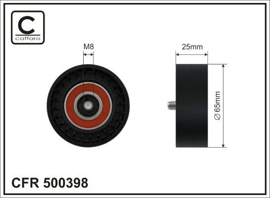 Deflection/Guide Pulley, V-ribbed belt 500398