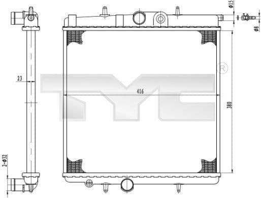 Radiator, engine cooling 726-0017-R