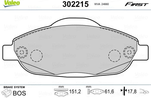 Brake Pad Set, disc brake ESSENTIAL 302215