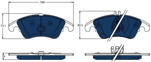 Brake Pad Set, disc brake ELECTRIC BLUE GDB1737BTE - image 2