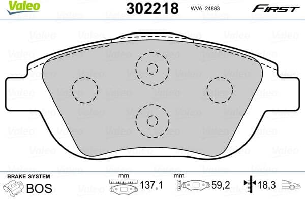Brake Pad Set, disc brake ESSENTIAL 302218