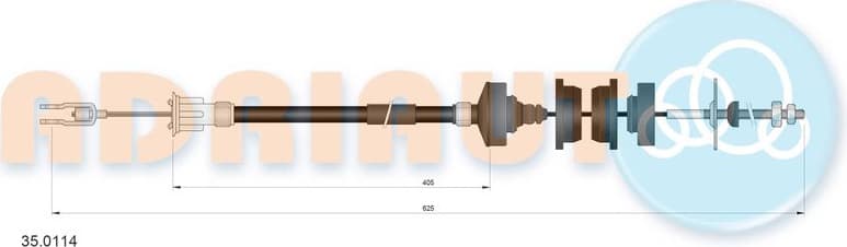 Cable Pull, clutch control 35.0114