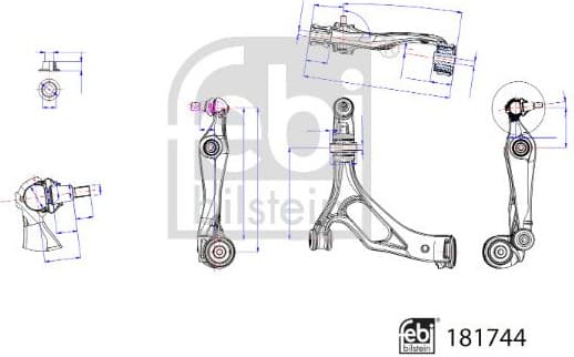Control/Trailing Arm, wheel suspension 181744