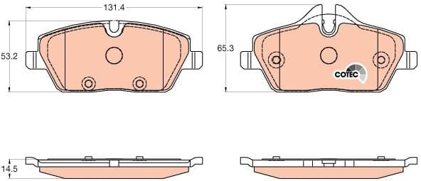 Brake Pad Set, disc brake COTEC GDB2038 - image 3