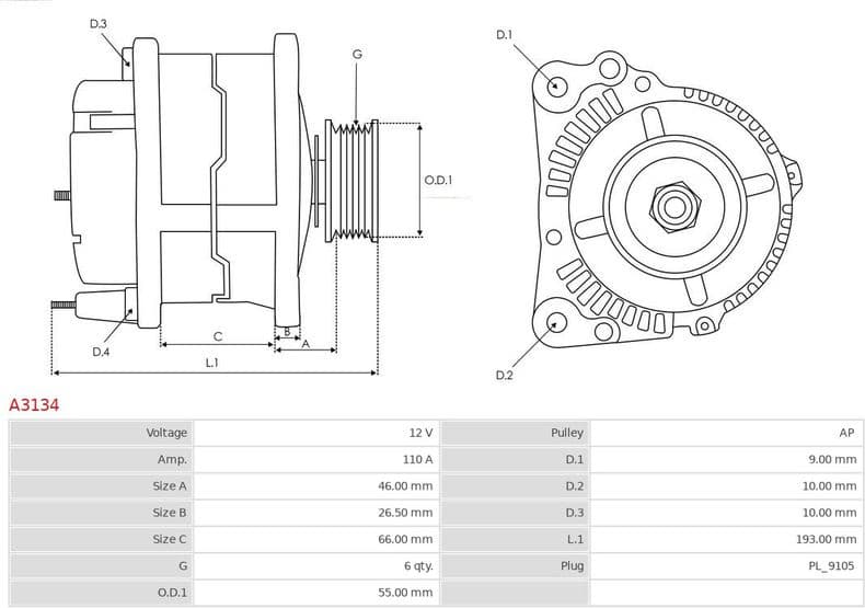 Alternator AS A3134 - image 5