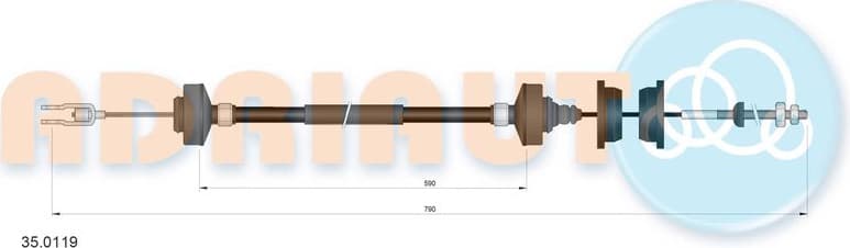 Cable Pull, clutch control 35.0119