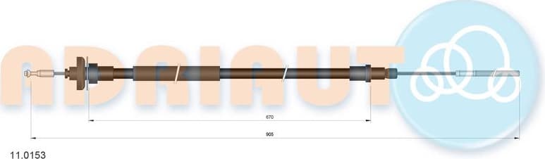 Cable Pull, clutch control 11.0153