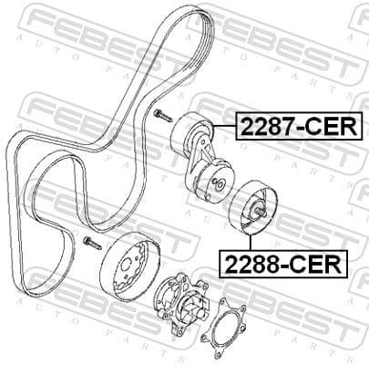 Tensioner Pulley, V-ribbed belt 2287-CER - image 2