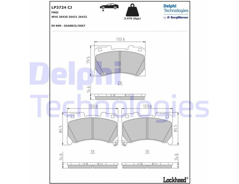 Brake Pad Set, disc brake LP3724