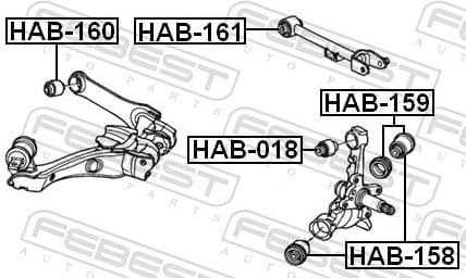 Mounting, control/trailing arm HAB-158