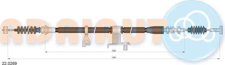 Cable Pull, parking brake 22.0269