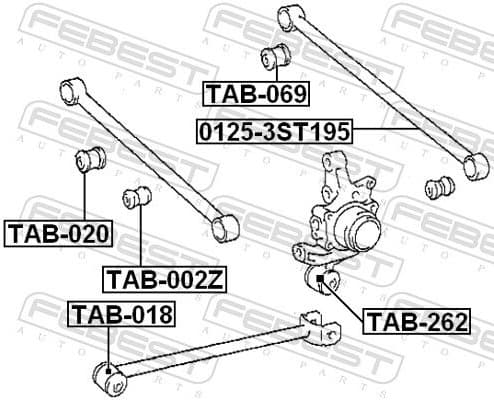 Mounting, control/trailing arm TAB-002Z - image 2