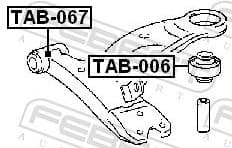 Mounting, control/trailing arm TAB-006