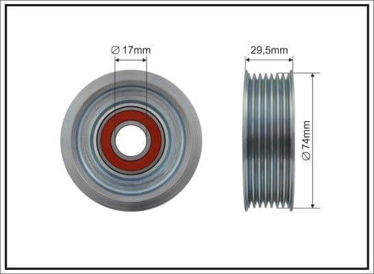 Deflection/Guide Pulley, V-ribbed belt 500388