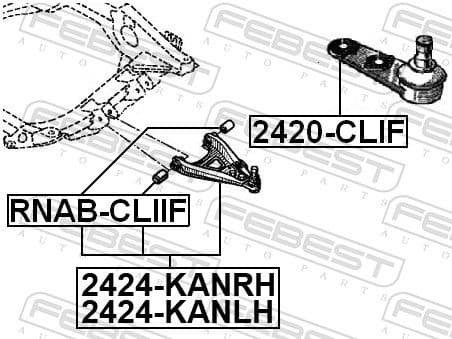 Control/Trailing Arm, wheel suspension 2424-KANLH - image 2