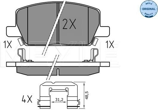 Brake Pad Set, disc brake MEYLE-ORIGINAL: True to OE. 025 223 1119