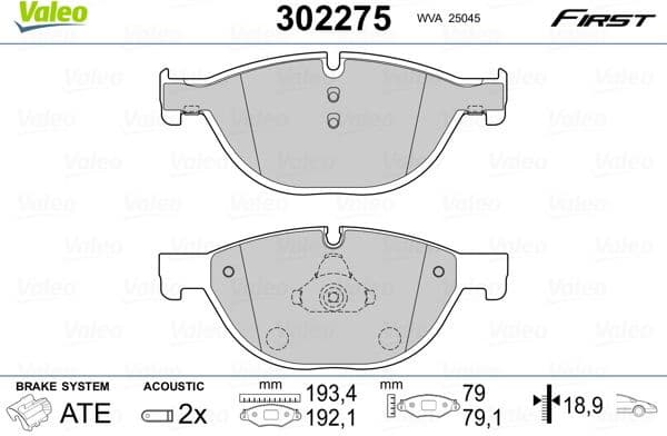 Brake Pad Set, disc brake ESSENTIAL 302275