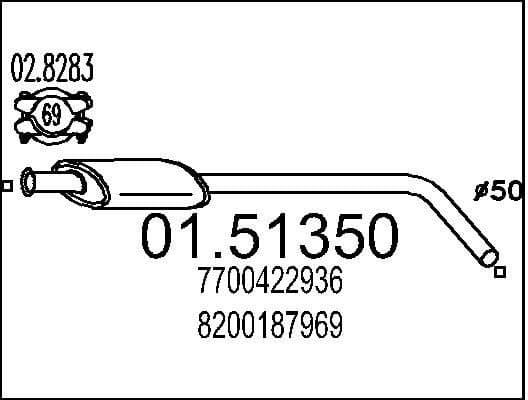 Centre Muffler 01.51350