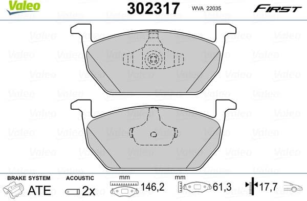 Brake Pad Set, disc brake ESSENTIAL 302317