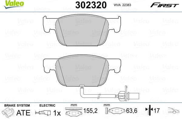 Brake Pad Set, disc brake ESSENTIAL 302320