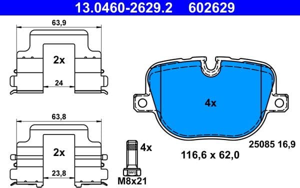 Brake Pad Set, disc brake 13.0460-2629.2