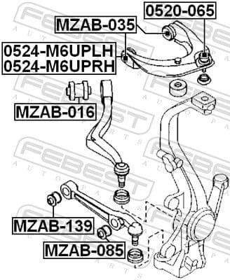 Mounting, control/trailing arm MZAB-139