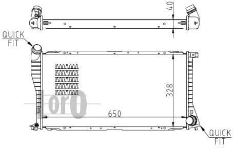 Radiator, engine cooling LORO 004-017-0033-B - image 2