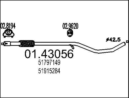 Exhaust Pipe 01.43056