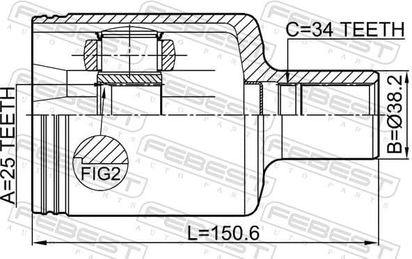 Joint Kit, drive shaft 1611-204LH - image 2