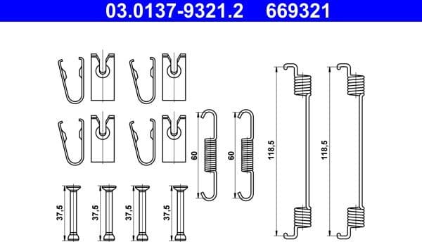 Accessory Kit, brake shoes 03.0137-9321.2