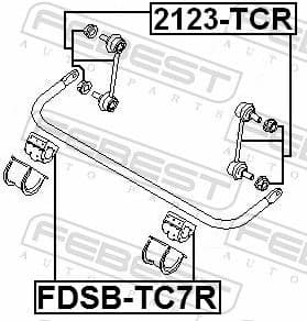 Link/Coupling Rod, stabiliser bar 2123-TCR