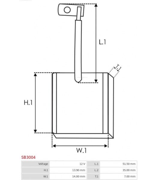 Carbon Brush, starter AS SB3004 - image 2